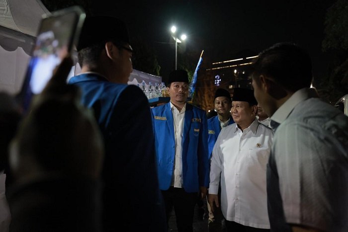 Menteri Pertahanan Prabowo Subianto menjadi tamu spesial Hari Lahir (Harlah) Ke-63 Pergerakan Mahasiswa Islam Indonesia (PMII). (Dok. Tim Media Prabowo)
