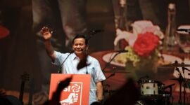 Capres Koalisi Indonesia Maju Prabowo Subianto menghadiri deklarasi Partai Solidaritas Indonesia (PSI) untuk dukungannya pada Pilpres 2024 mendatang. (Dok. TIm Media Prabowo Subianto)