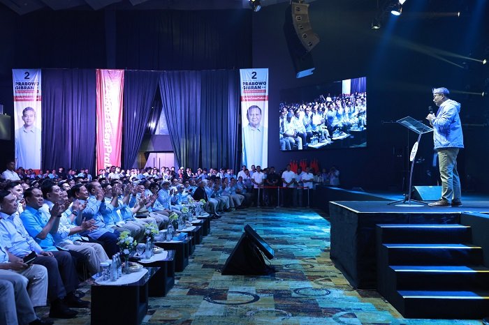 Acara Tim Kampanye Daerah (TKD) Jawa Barat, di The Convention Hall Paskal, Bandung, Jawa Barat. (Dok. Tim Media Prabowo-Gibran)


