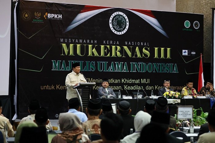 Calon presiden nomor urut 2 Prabowo Subianto, menghadiri Musyawarah Kerja Nasional Majelis Ulama Indonesia (MUI) ke-III di Jakarta. (Dok. Tim Media Prabowo)

