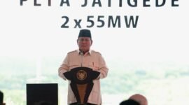 Presiden RI Prabowo Subianto saat meresmikan 37 proyek ketenagalistrikan nasional yang tersebar di 18 provinsi. (Dok. Tim Media Prabowo)