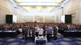 Presiden RI Prabowo Subianto memberikan pengarahan pada Rapat Pimpinan TNI-Polri 2025. (Dok. Tim Meida Prabowo)