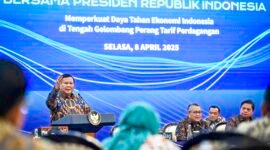 Presiden RI Prabowo Subianto dalam acara  'Sarasehan Ekonomi Bersama Presiden RI, Jakarta. (Dok. Setkab.go.id)