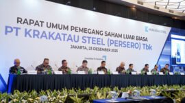 PT Krakatau Steel (Persero) Tbk / Krakatau Steel Group sukses menggelar Rapat Umum Pemegang Saham Luar Biasa (RUPSLB) Tahun 2025 sebagai momentum penegasan keberhasilan restrukturisasi dan transformasi bisnis Perseroan. 