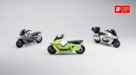 Sepeda motor listrik pintar OMOWAY OMO X dengan mode Scooter, Street, dan GT.