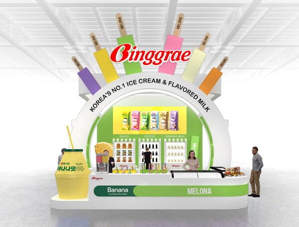 A bird's eye view of the booth of Binggrae 'THAIFEX 2026'