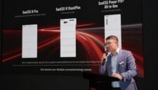 Wei Ren, General Manager of European Sales at Sunwoda Energy, speaks at the “One Core, All Scenes” Product Launch during Intersolar & ees Europe 2026.
