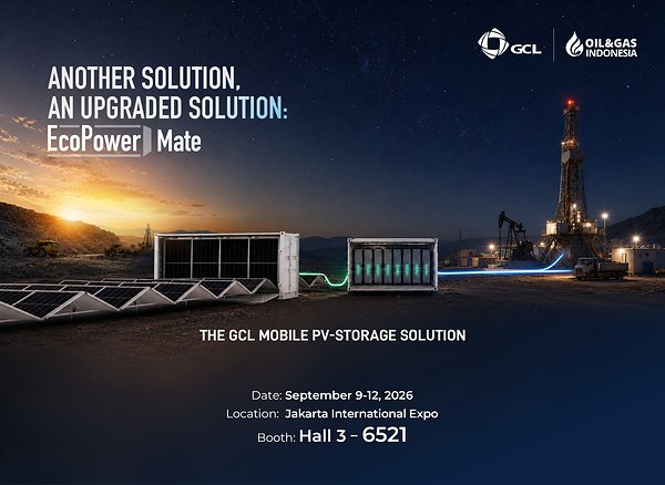GCL SI showcases its EcoPower Mate mobile PV-storage solution at Oil & Gas Indonesia 2026 in Jakarta